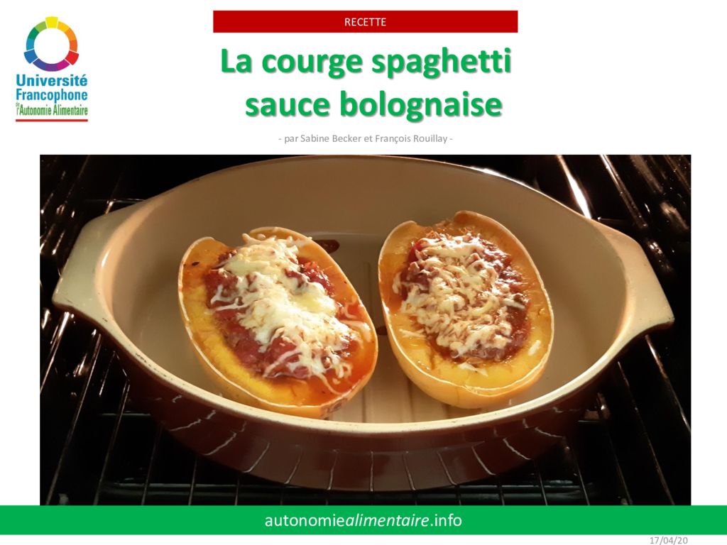 thumbnail of 13 – courge spaghetti à la Bolognaise